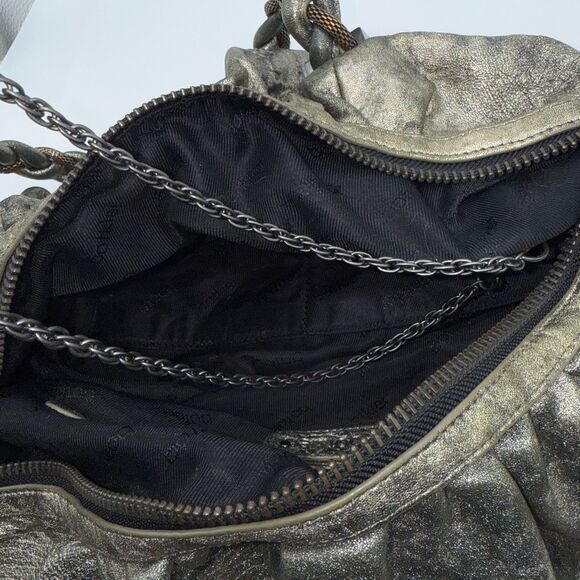 Botkier Braided Handle Metallic Shoulder Bag - Pewter/Brass - Picture 6 of 13